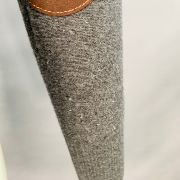 MAISON MARGIELA Size M Grey Brown Wool Suede Elbow Patches Sweater - Picture 6 of 12